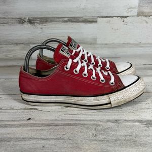 Converse Womens All Star Chuck Taylor Ox Low Top Red Shoes Lace Up Size 8 US
